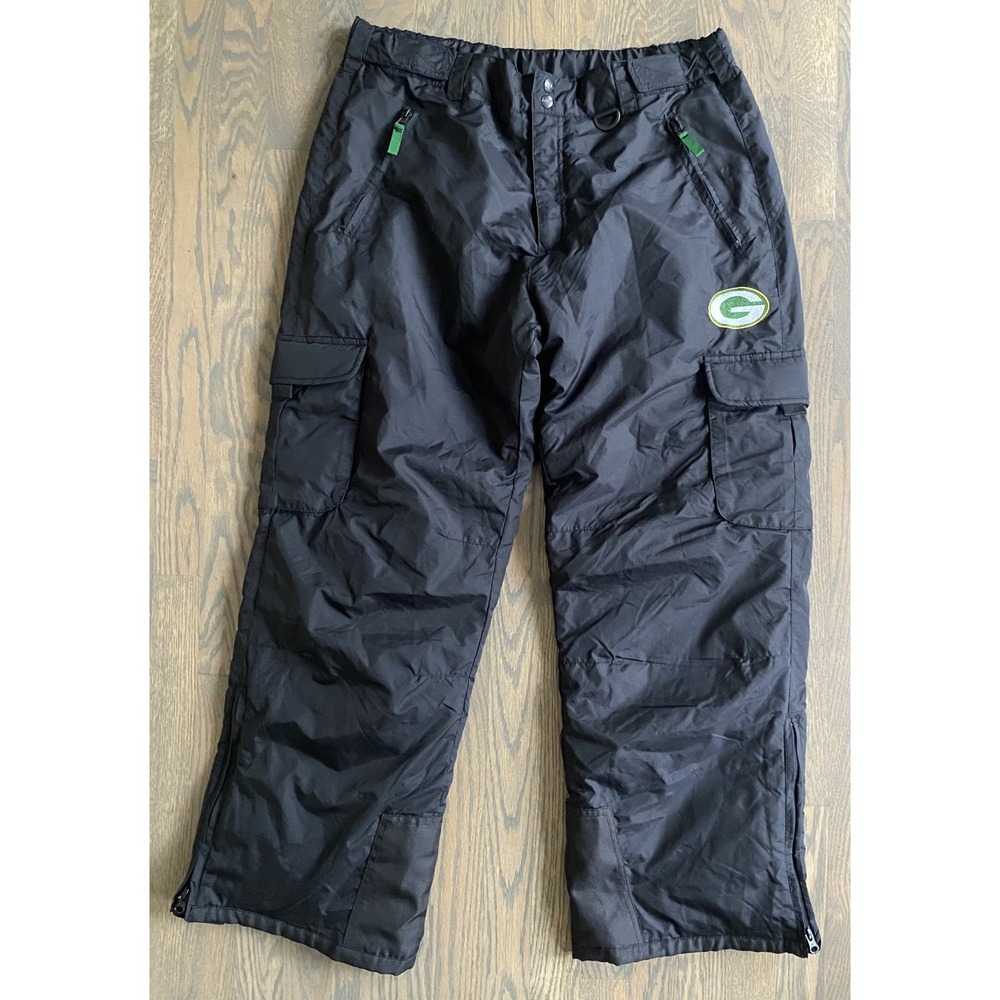 Green Bay Packers NFL Cargo Snow Pants Black Winter Mens XL Lambeau Field
